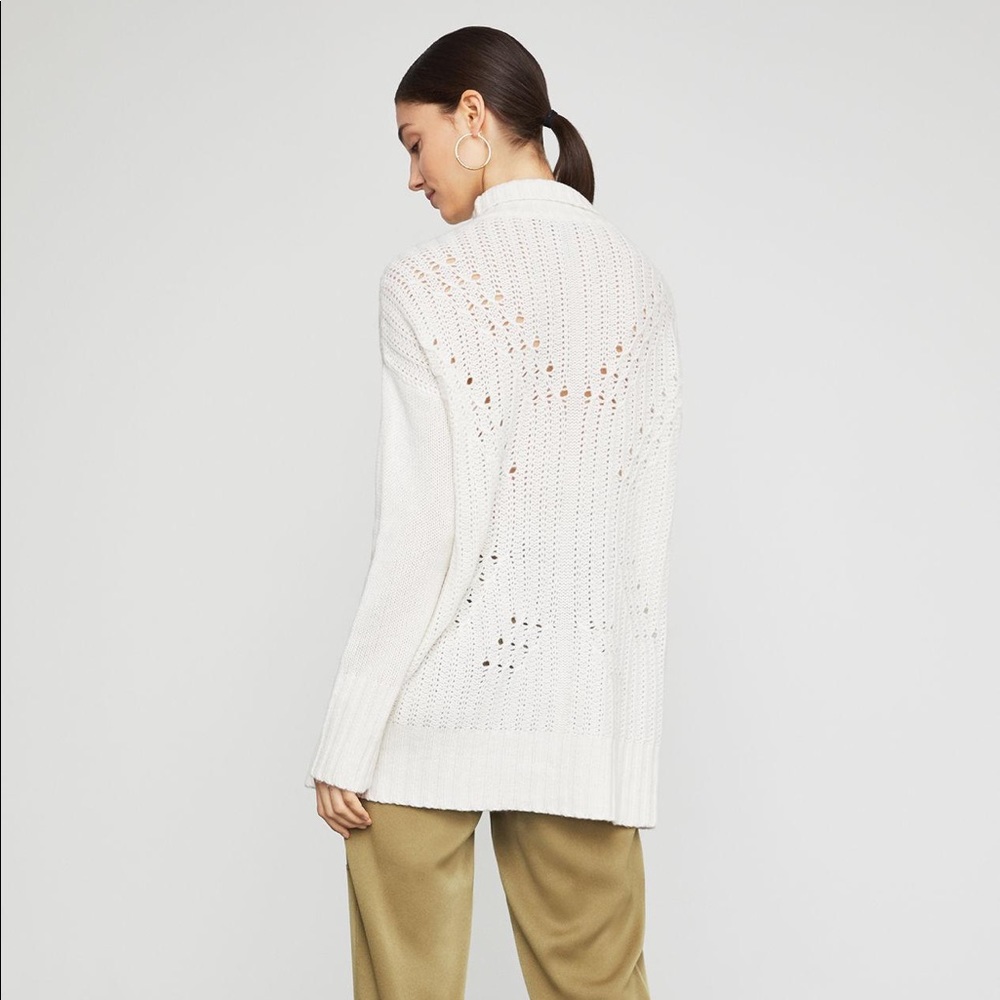 NWOT White Bcbg Turtleneck Sequin Tunic Sweater - Picture 4 of 11